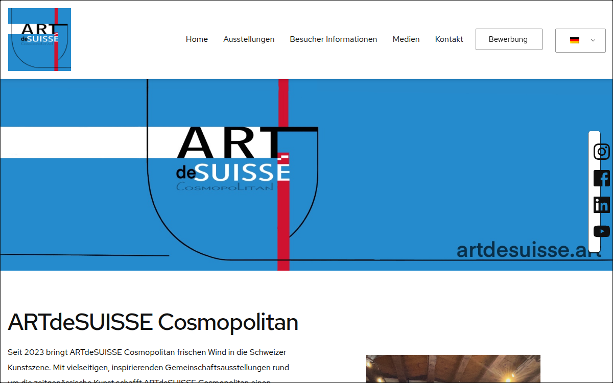 Website-Vorschau ARTdeSUISSE