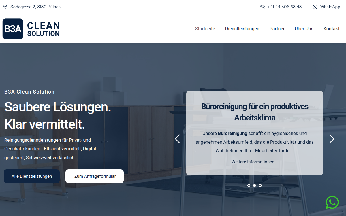 Website-Vorschau B3A Clean Solution