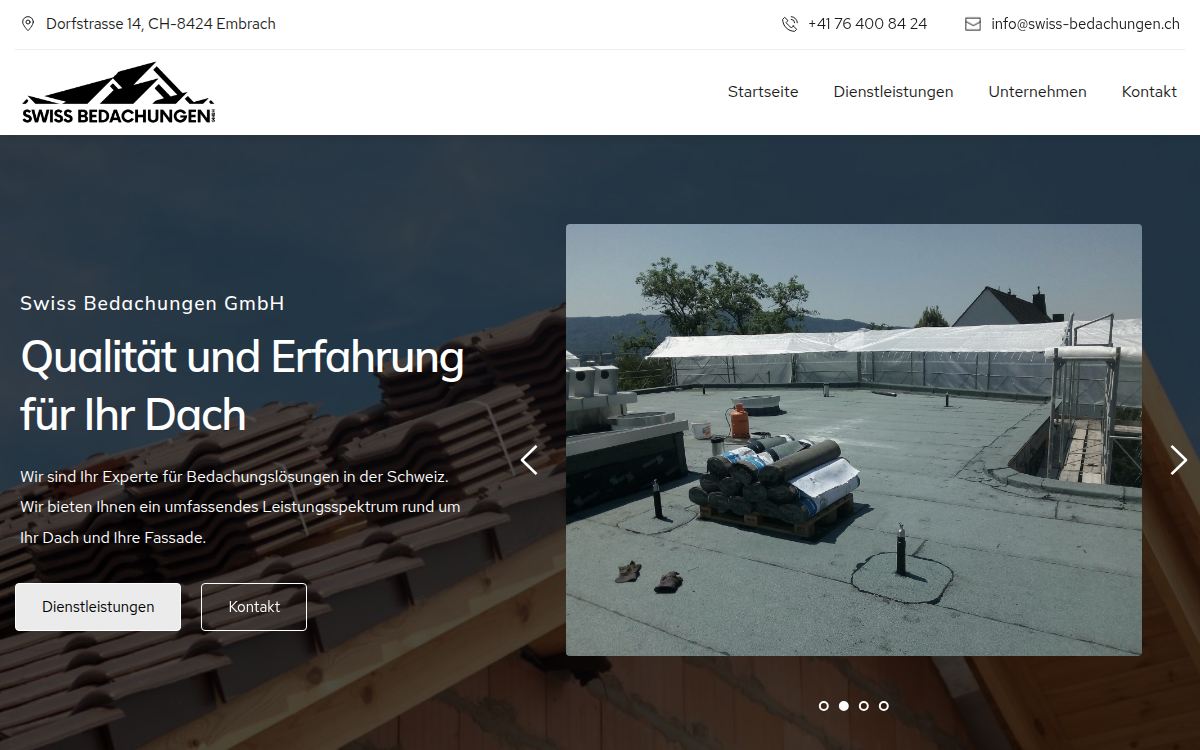 Website-Vorschau Swiss Bedachungen